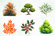 Watercolor Bushes Clipart Bundle, an Illustration by Creative Art (Thumbnail 4 of 10)