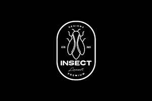 Lines Art Insect Fly Badge Logo