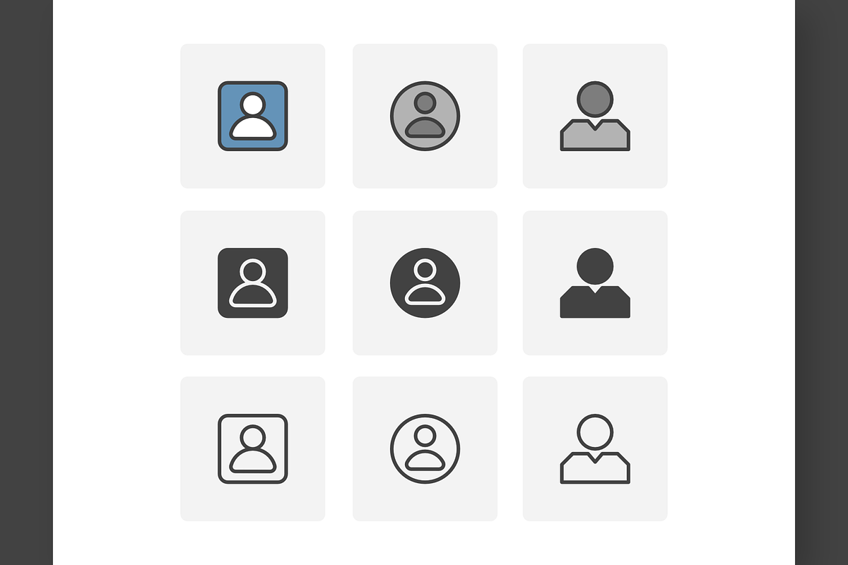 Profile Avatar Icon Set, an Outline Icon by erifqizeicon (Photo 4 of 6)