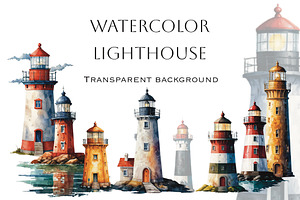 Watercolor Lighthouse. AI