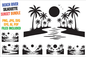 Scenic Sunset Over Tropical Beach |, an Illustration by Amazin_art
