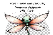 Whimsical Butterfly Clipart Set, an Animal Illustration by one-touch (Thumbnail 13 of 20)