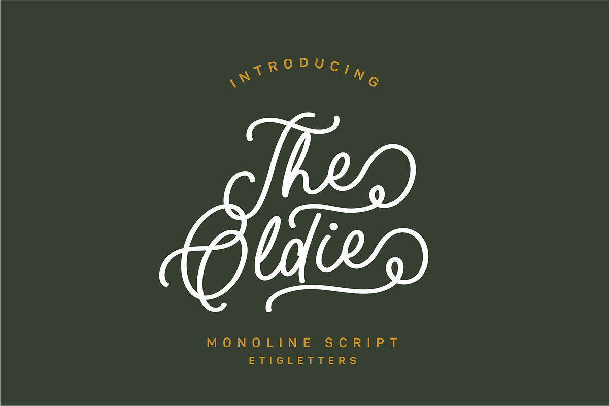 The Oldie Monoline Script, a Script Font by etigletters (Photo 1 of 9)
