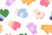 Knit mittens seamless pattern, an Object Illustration by LadadikArt (Thumbnail 2 of 3)