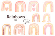 Watercolor Rainbows Set, an Object Illustration by MayaNavits (Thumbnail 1 of 9)
