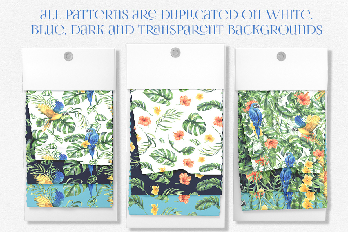 Parrots & tropical leaves watercolor, an Animal Illustration by NATASHA CHU (Photo 19 of 21)