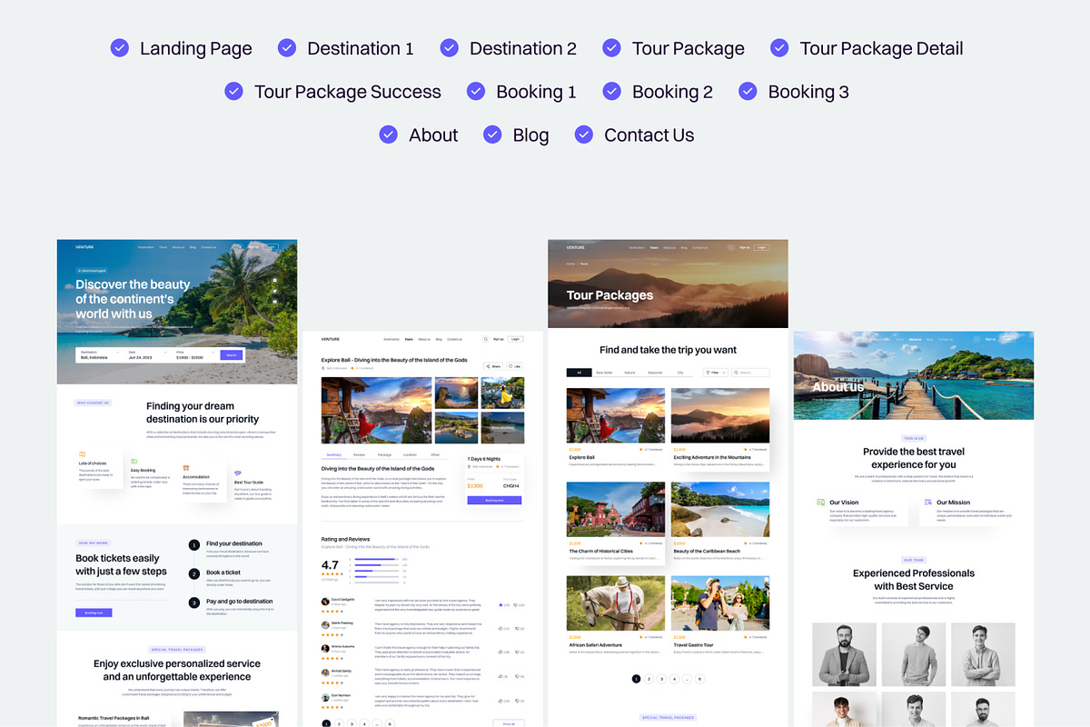 Venture - Travel Agent Website, a Landing Page Template by CreativeUI (Photo 2 of 6)