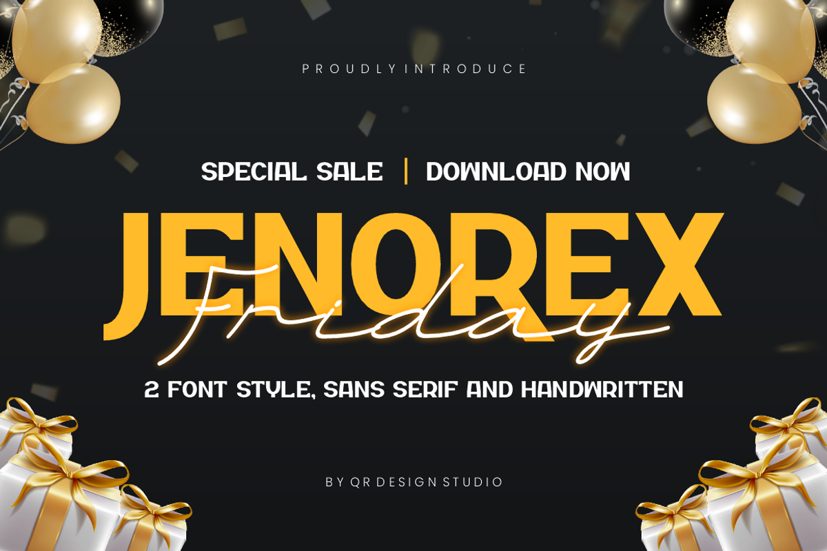 Jenorex Friday, a Sans Serif Font by QR Design Studio (Photo 1 of 8)