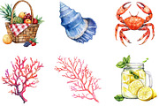 Watercolor Beach Clipart, an Illustration by Designking (Thumbnail 5 of 5)
