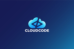 minimalist cloud coding label logo, a Branding & Logo Template by Blazybone