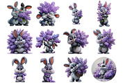 Watercolor Easter Bunny Bouquet, an Illustration by DreamArtGraphic (Thumbnail 3 of 4)