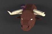 DIY Bull Head 3D model template, a Graphic by PolyFish (Thumbnail 5 of 5)