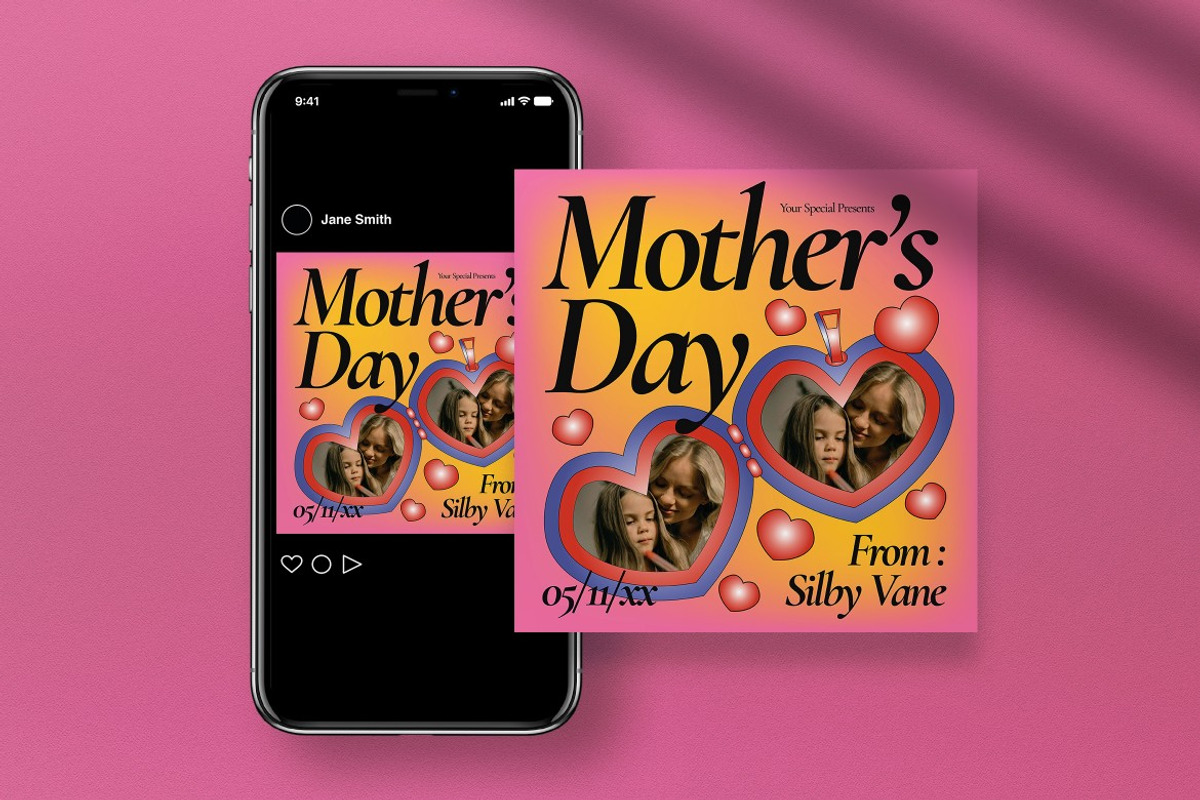Mother's Greeting Card Photobooth, a Card Template by graphicook (Photo 4 of 4)
