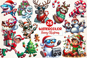 Funny Watercolor Christmas Sublimati