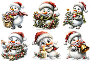 Whimsical Christmas Snowman Clipart, a Seasonal Illustration by SVGArt (Thumbnail 4 of 5)