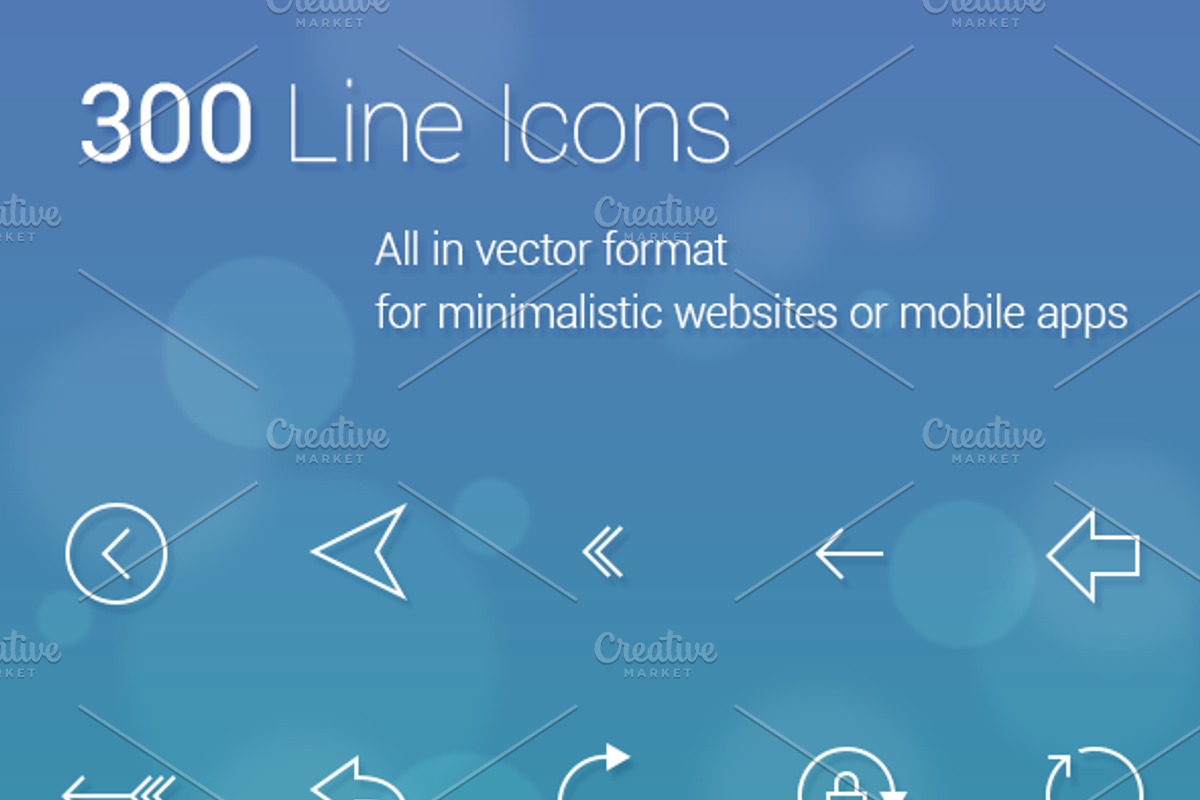 300 Line Icons preview 2