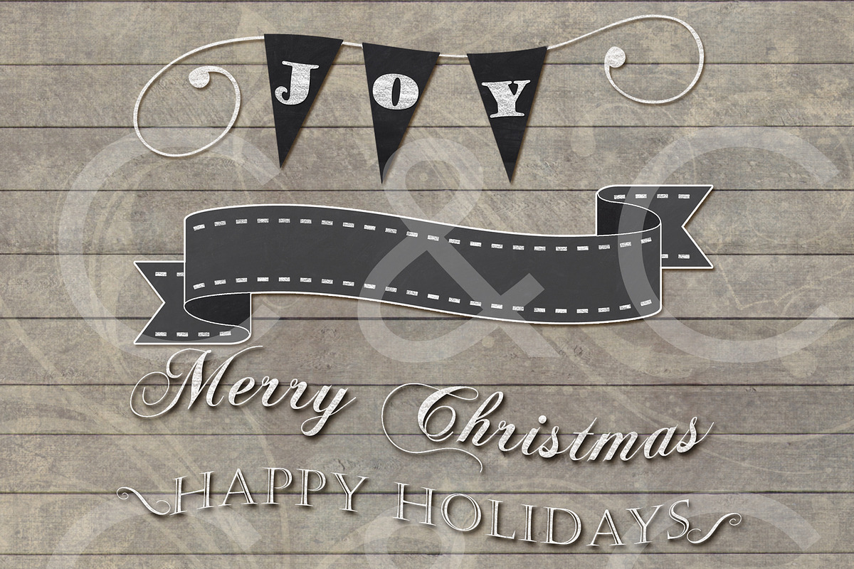 20 Chalkboard Holiday Tags-WordArt preview 4