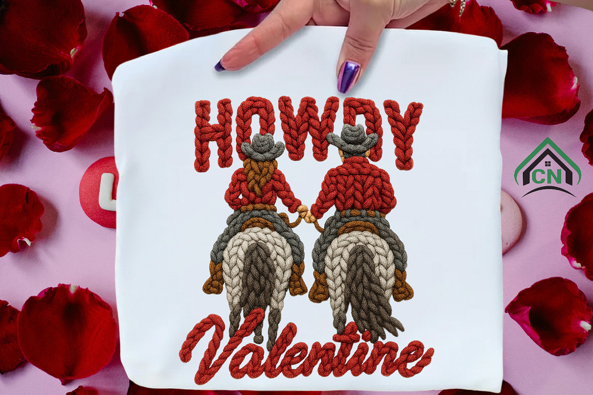 Yarn Crochet Howdy Valentine PNG, an Illustration by Craft Nest (Photo 3 of 7)