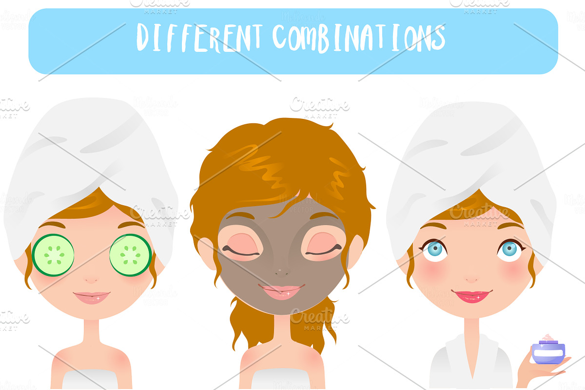 Day Spa Girl Set, an Illustration by Melisende Vector (Photo 4 of 4)