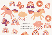 Rainbow Unicorn Vector Bundle, a Decorative Illustration by Olga Begak Art & Design (Thumbnail 10 of 17)