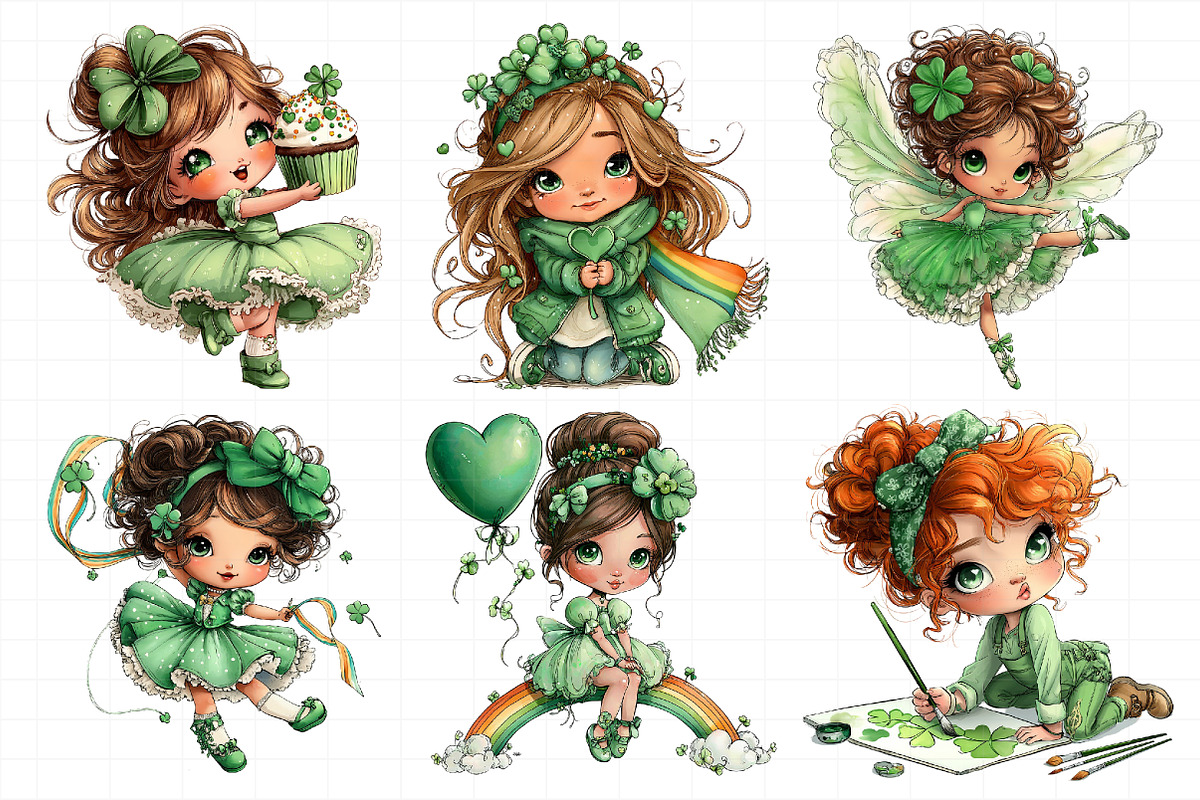 Shamrock Girl St Patrick's Day Clip, an Illustration by Daily.Designs (Photo 5 of 8)