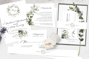 Green Wedding Editable Templates