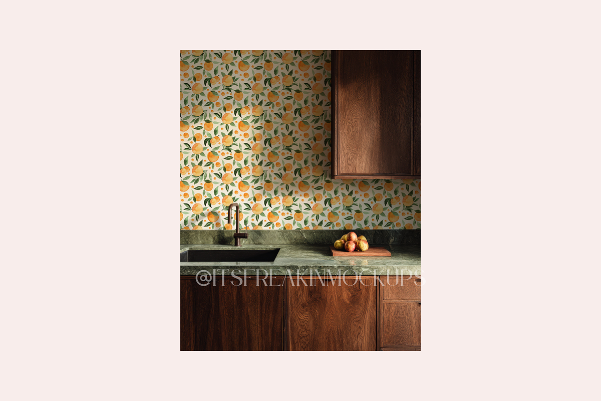 Kitchen Wallpaper Mockup PSD, a Household Mockup by ItsFreakinMockups (Photo 3 of 3)