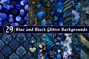 Blue and Black Glitter Backgrounds, an Illustration by CreationArt (Thumbnail 1 of 5)