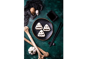 Halloween sushi onigiri in shape of, a Food & Drink Photo by Yulia Furman