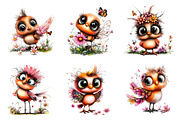 Whimsical Birds Clipart, an Illustration by SinaCreation (Thumbnail 2 of 9)