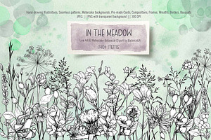 Wildflower Line Art Clipart
