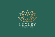 Logo Luxury Lotus Flower Linear Gold, a Branding & Logo Template by Signatoro (Thumbnail 1 of 3)