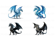 Chinese Dragon Clipart, Dragon PNG, an Animal Illustration by BrushstrokeArtGB (Thumbnail 4 of 9)