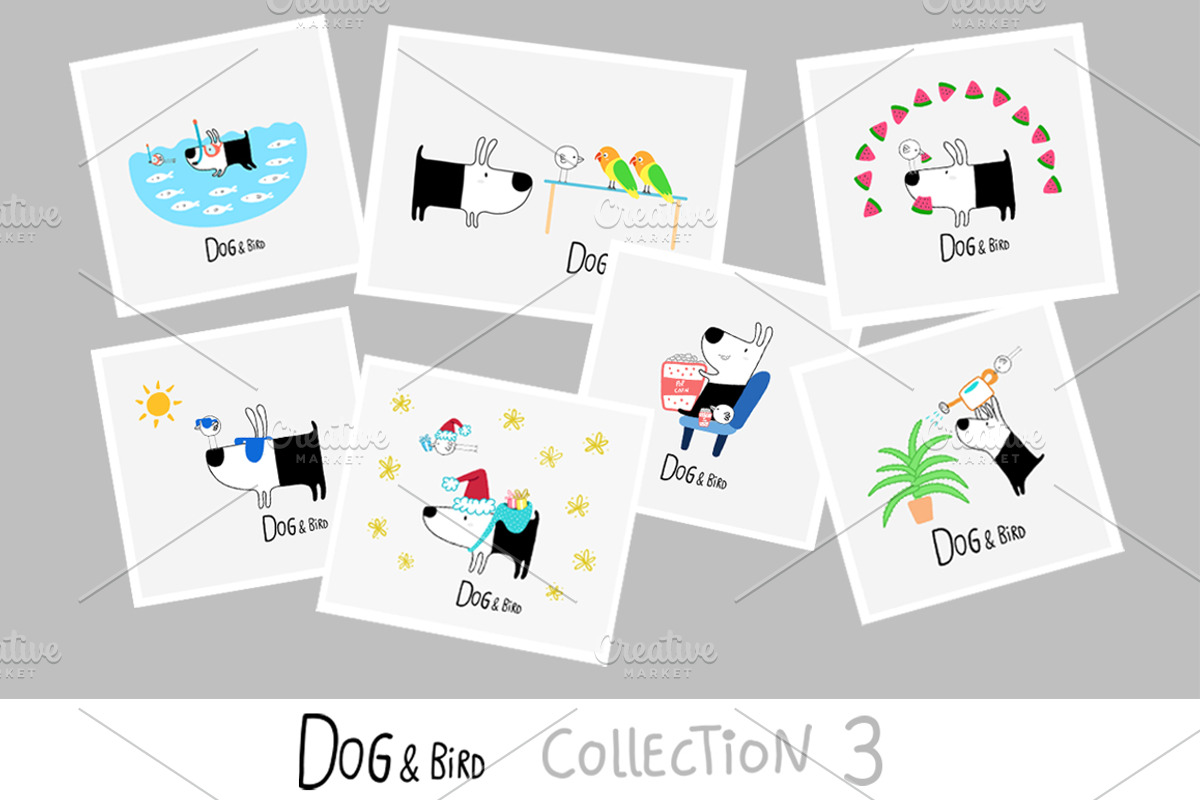 Dog & Bird Collection 3, an Animal Illustration by Irene Loal (Photo 1 of 11)