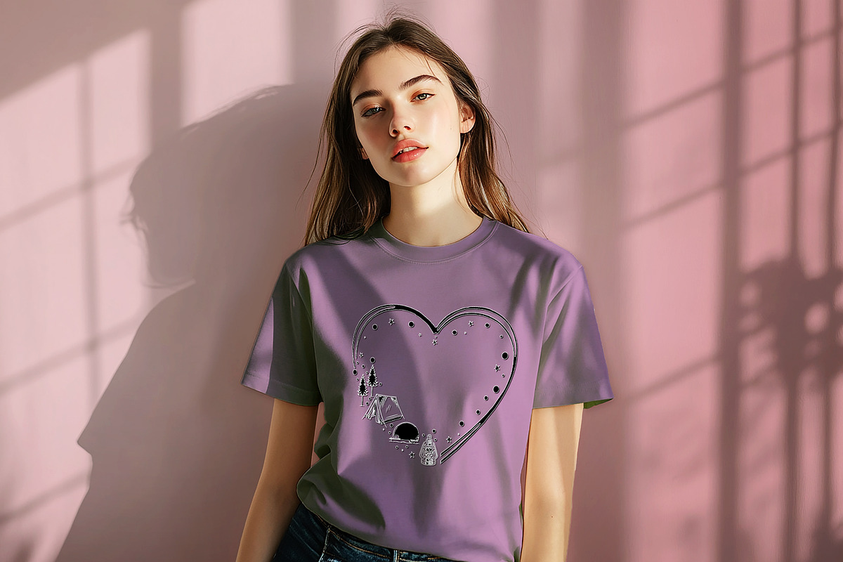 Camping Heart Digital T-Shirt Design, a Graphic by Vector Portal (Photo 5 of 6)