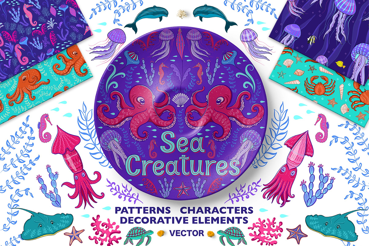 SEA CREATURES, an Animal Illustration by Irina Skaska (Photo 1 of 12)