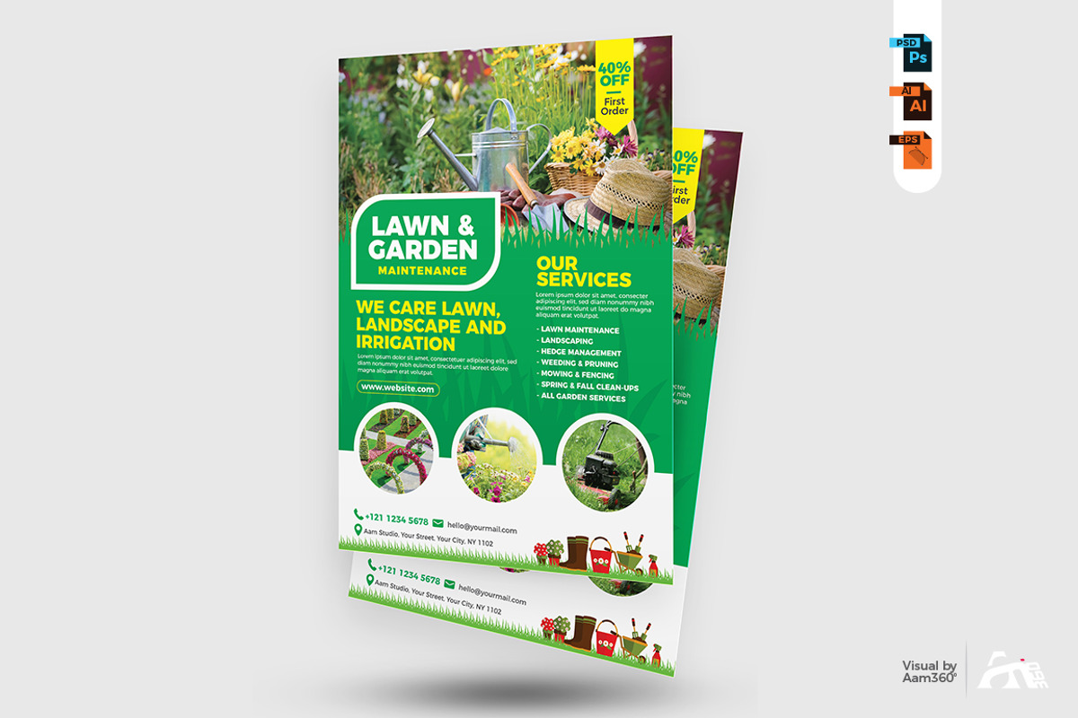 Lawn and Garden Care Flyer Template, a Flyer Template by Aam360 (Photo 2 of 5)