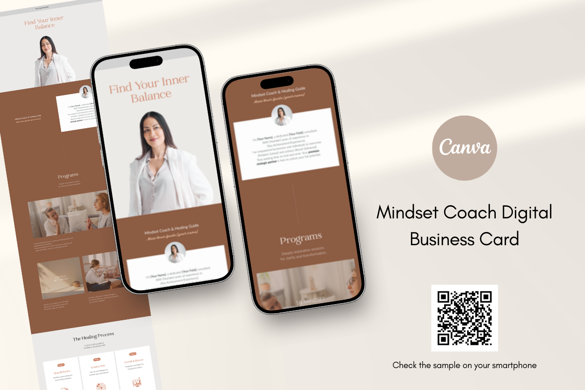 Mindset Coach Digital Business Card, a Landing Page Template by batang (Photo 2 of 5)