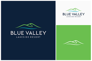 Rolling Hills Valley Lake River Logo, a Branding & Logo Template by Enola99d