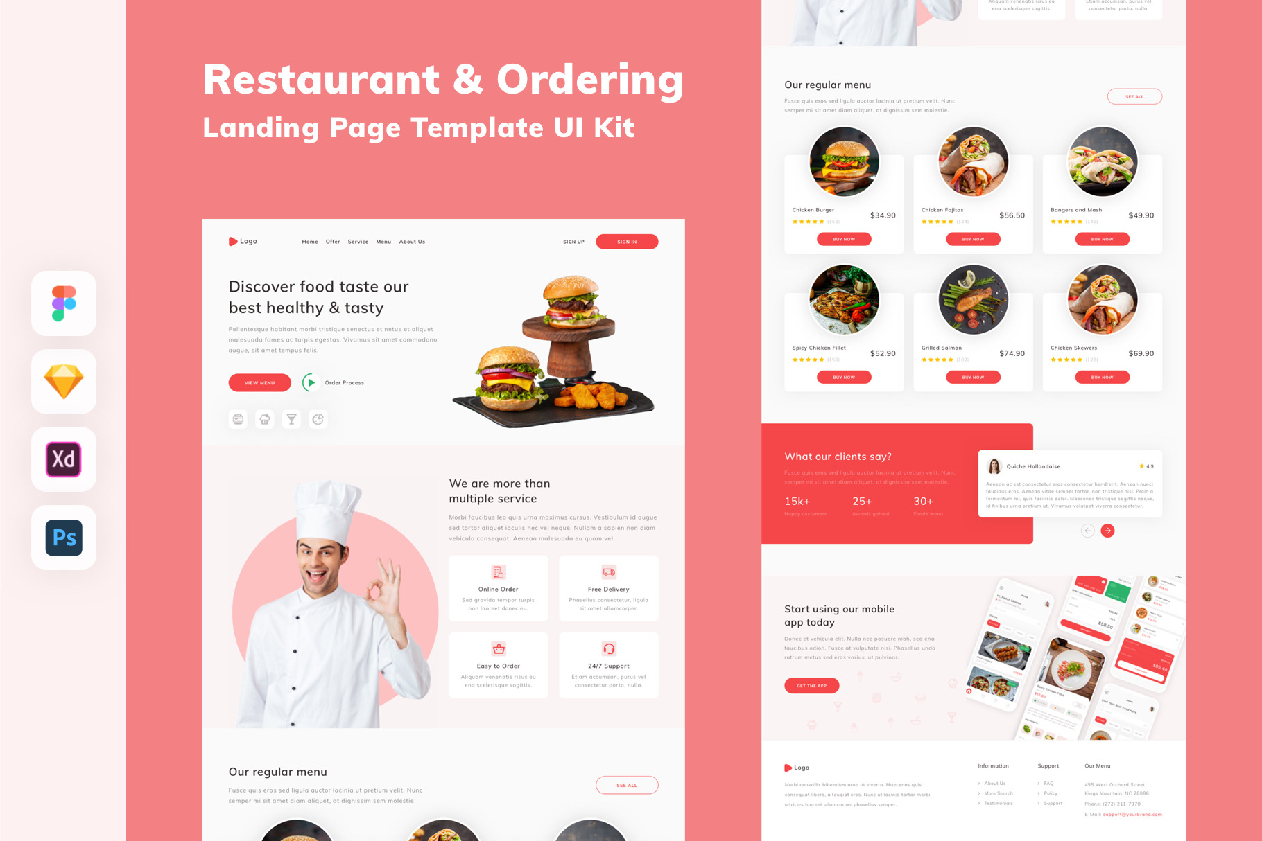 Restaurant & Ordering Landing Page, an UI Kit Template by uicube
