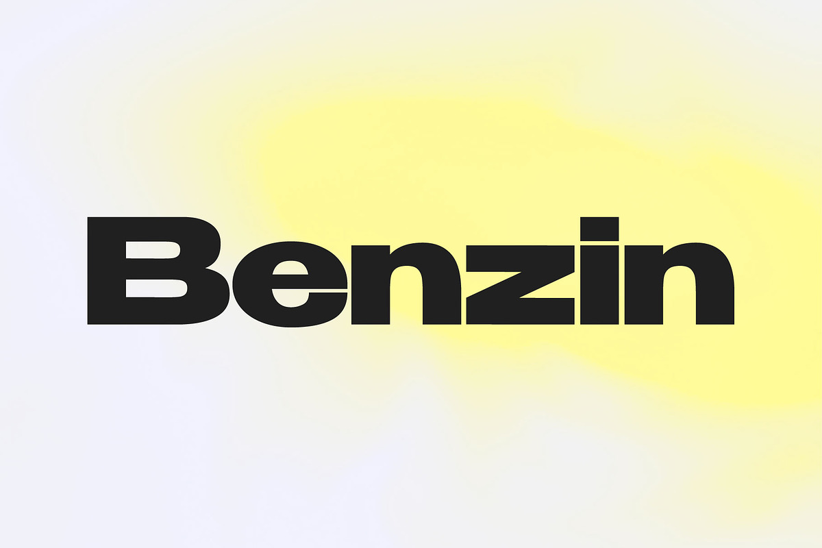 Benzin | Font Family, a Sans Serif Font by Supremat (Photo 1 of 9)
