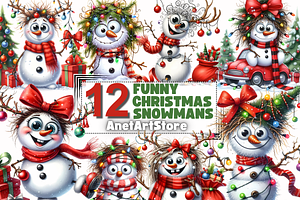 Funny Christmas snowman
