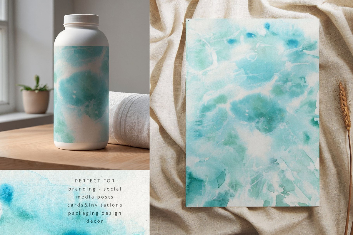 Watercolor Ocean Water Background, a Texture Graphic by Kolorata Art (Photo 3 of 3)