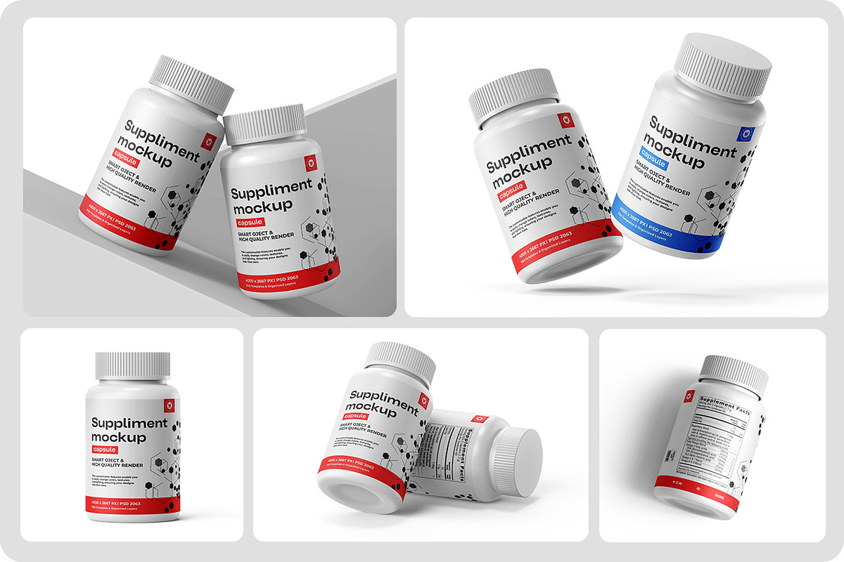 Medical Supplement Bottle Mockup, a Packaging Mockup by Ram Studio LLC (Photo 4 of 15)