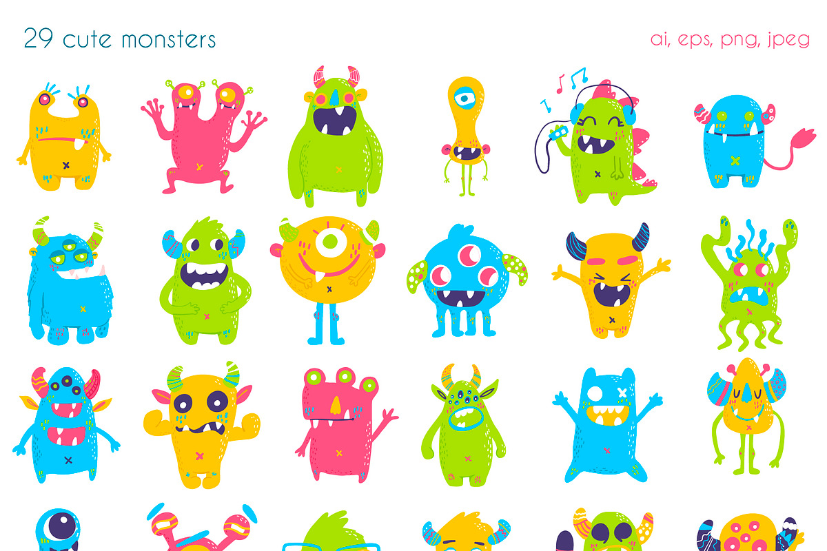 Cute monsters collection, an Illustration by Kate Art (Photo 12 of 14)