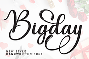 Bigday | Script Font, a Handwritten Font by Scratchones (Thumbnail 1 of 9)