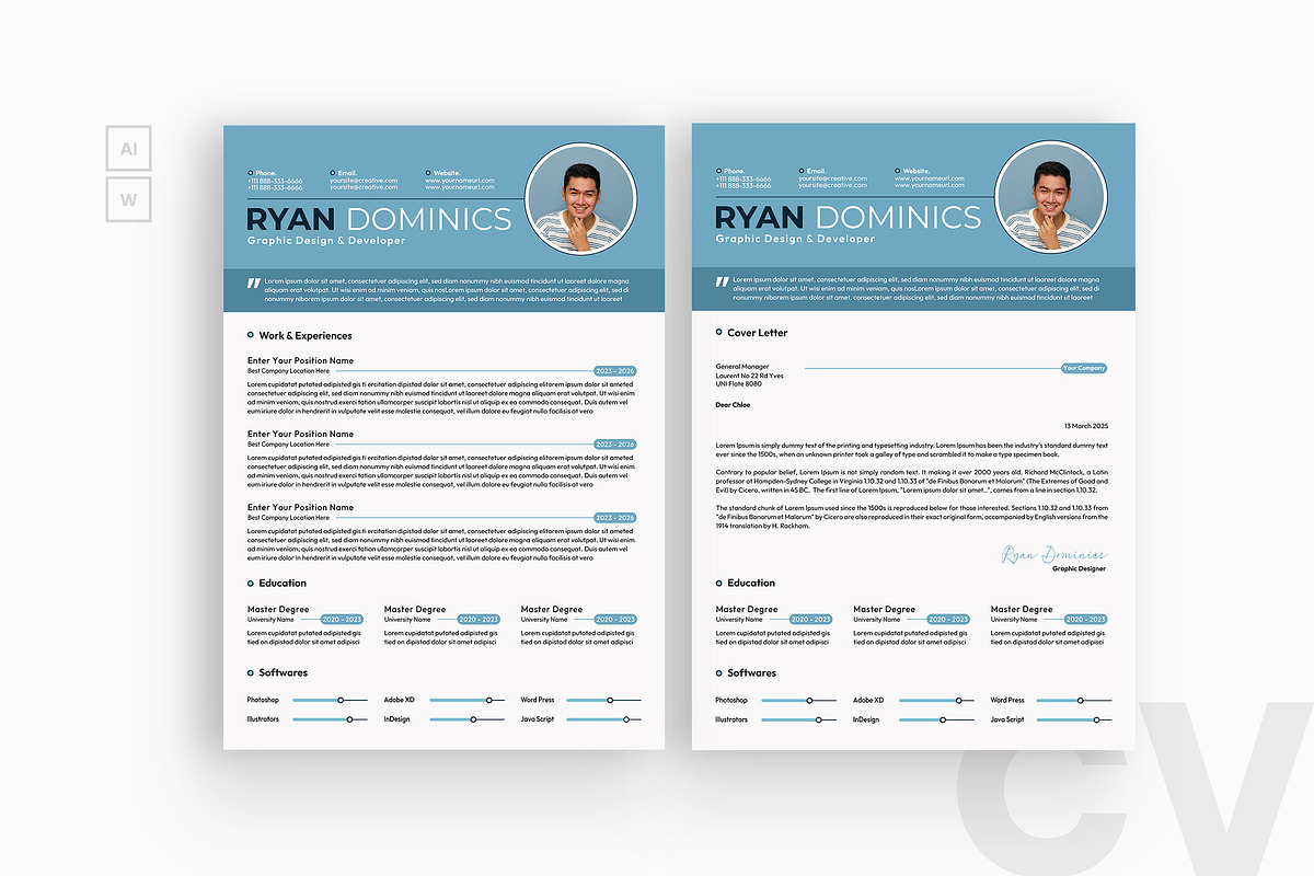 Simple Resume CV, a Resume Template by iDoodle Studio