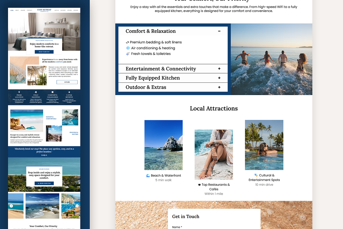 Beach Vacation Wix Studio Website preview 5