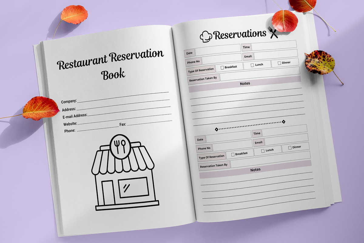 Restaurant Reservation Book Canva