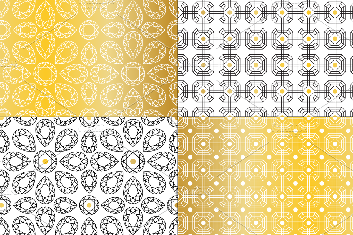 Gold Art Deco Seamless Patterns preview 6